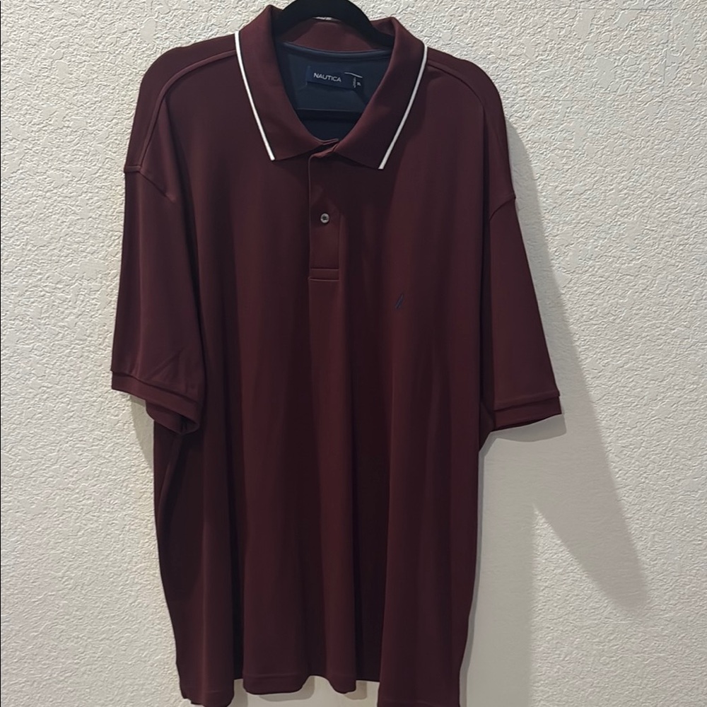 3XL Nautica Brown Polo Shirt Classic Knit Design